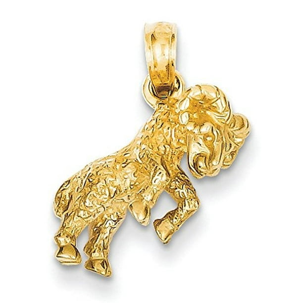 14k Yellow Gold 3-D Aries Zodiac Charm 14k Yellow Gold 3-D Aries Zodiac Charm